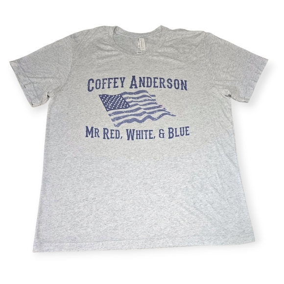 Unisex Coffey Anderson Mr. Red White & Blue Country Music Tee Heather Grey L‎ - Picture 4 of 6